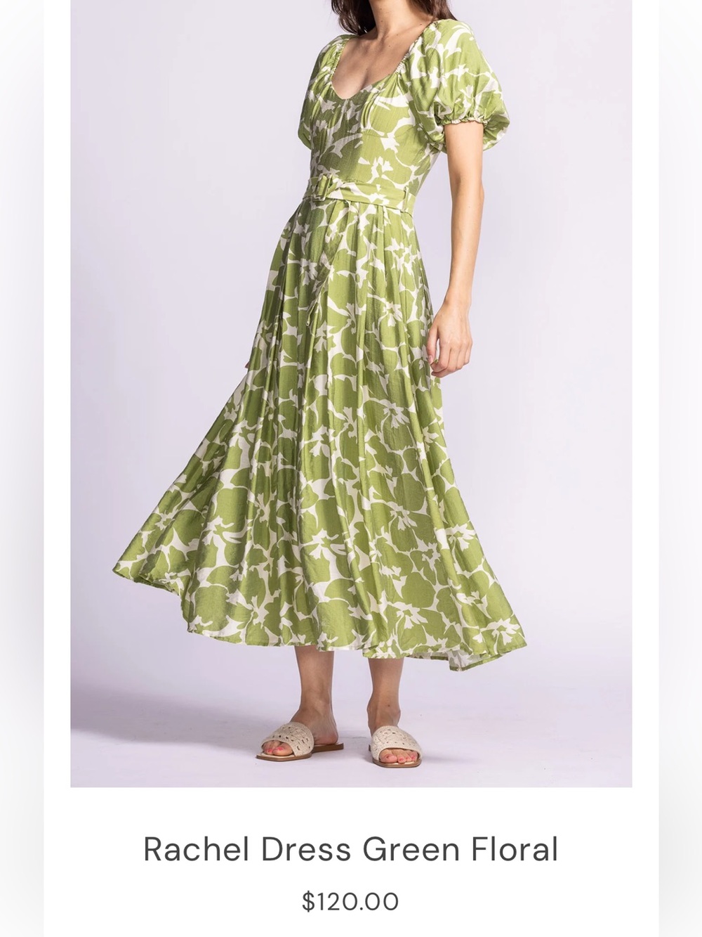Rachel Green Floral Midi Skirt - Green Floral